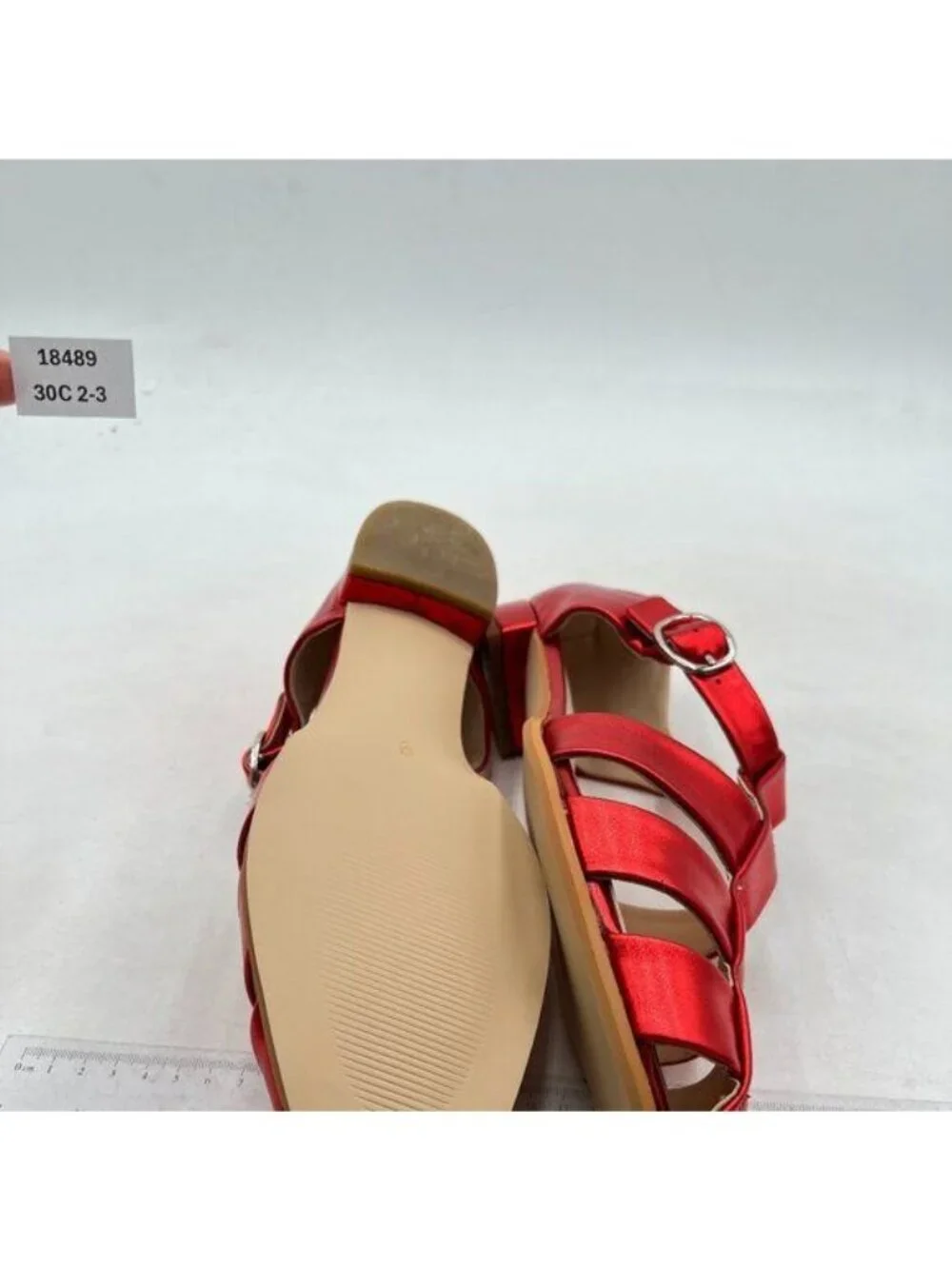 FSJ Women Retro Closed Toe Flats Sandals Low Block Heel Woven Roman Ankle Strap